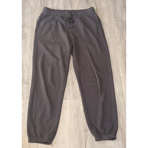 aerie Pants - Aerie Womens Charcoal Gray Fleece Jogger Sweatpants Size M Drawstring Pockets